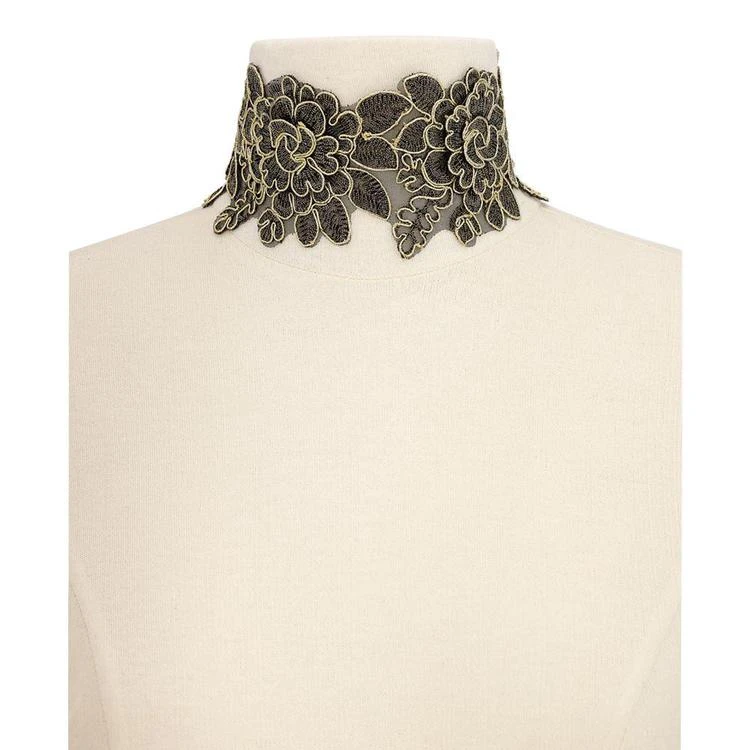 商品Thalia Sodi|Gold-Tone Jet Lace Flower Choker Necklace, Created for Macy's,价格¥167,第2张图片详细描述