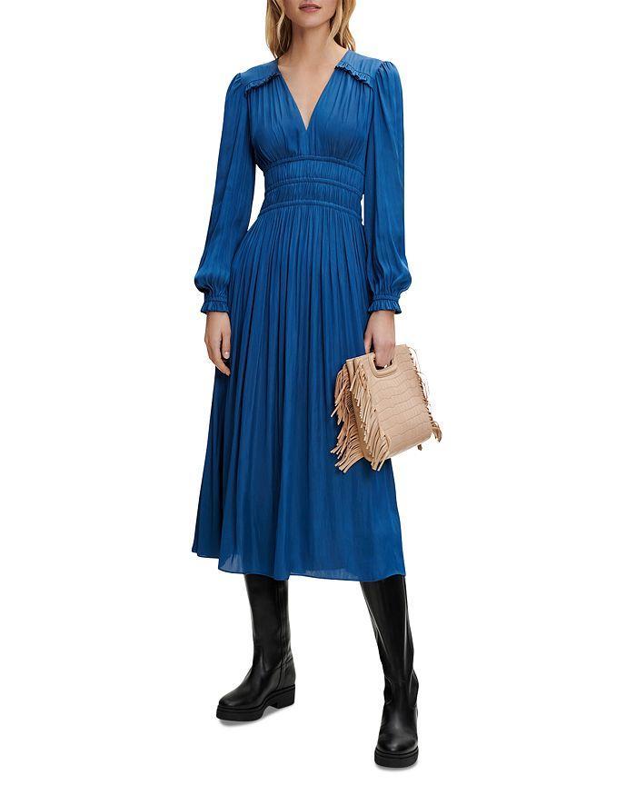 商品Maje|Riannette Smocked Midi Dress,价格¥2831,第3张图片详细描述
