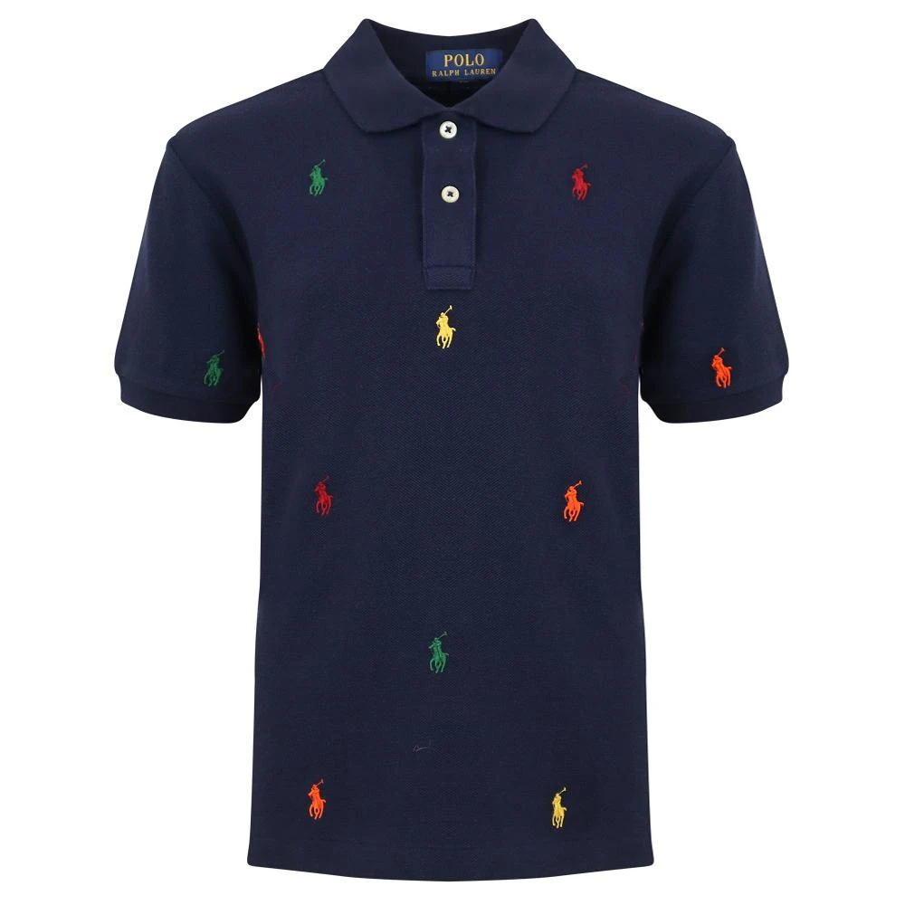 商品Ralph Lauren|Navy Repeat Pony Logo Polo Shirt,价格¥279,第1张图片