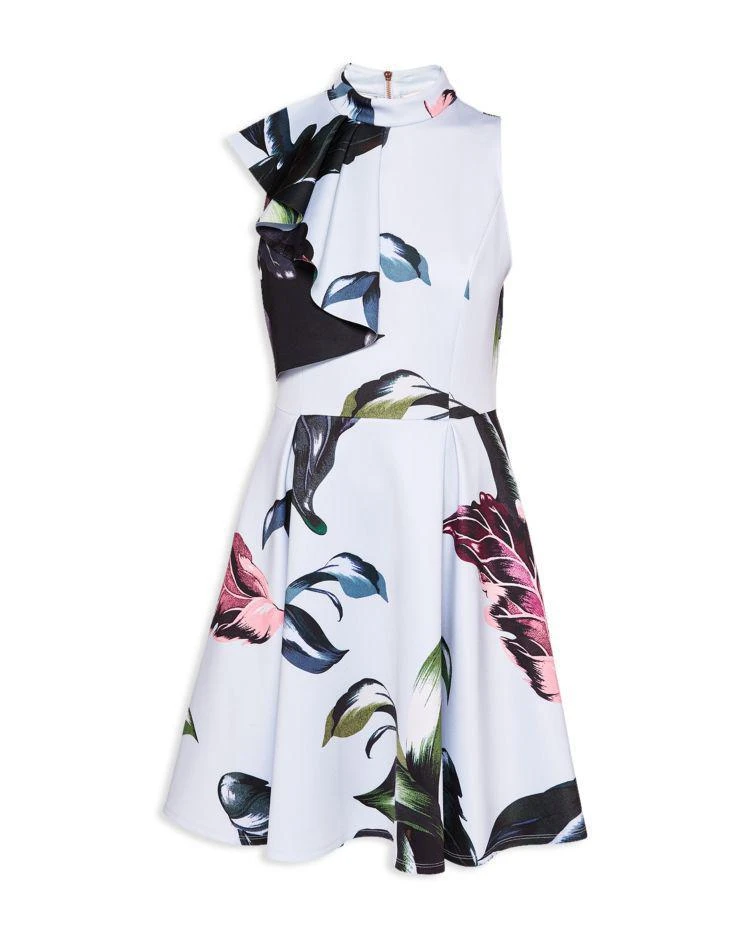 商品Ted Baker London|Ted Baker Evvia Eden Ruffle-Front Skater Dress,价格¥1444,第4张图片详细描述