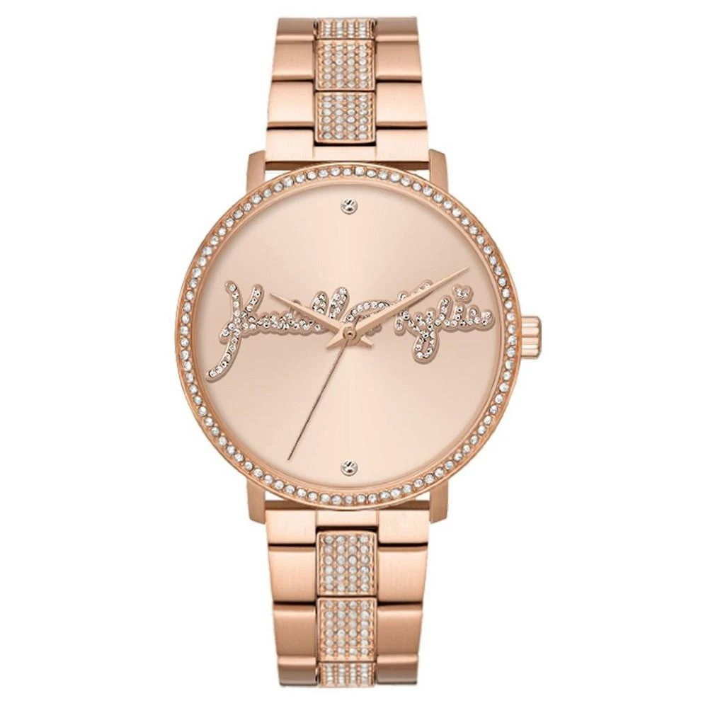 商品KENDALL & KYLIE|Women's Rose Gold Tone Crystal Signature Stainless Steel Strap Analog Watch,价格¥114,第1张图片