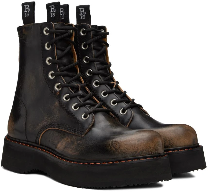 商品R13|Black Single Stack Boots,价格¥4463,第4张图片详细描述