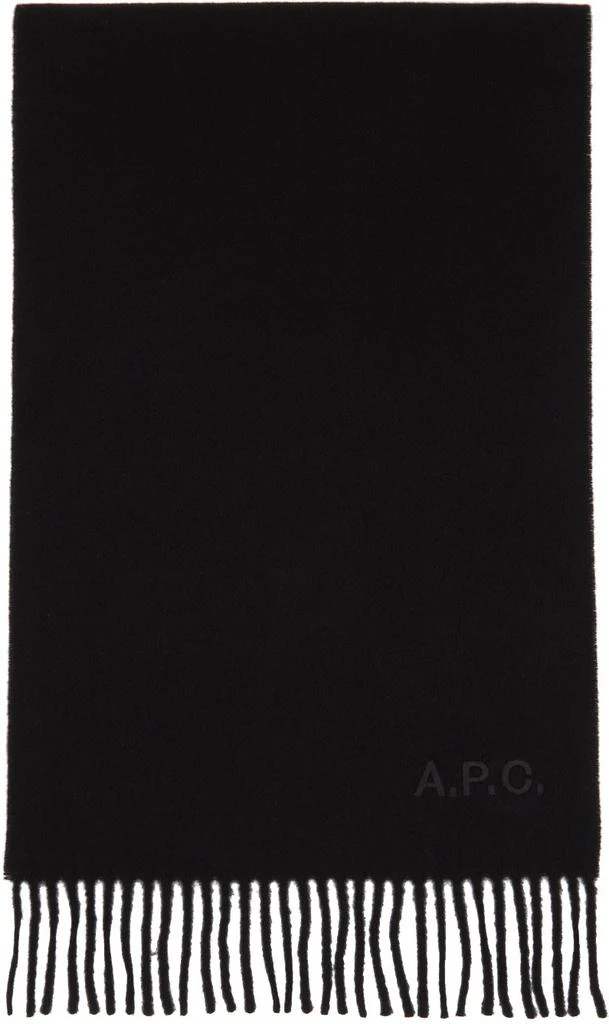 商品A.P.C.|Black Brushed Wool Alix Scarf,价格¥720,第1张图片