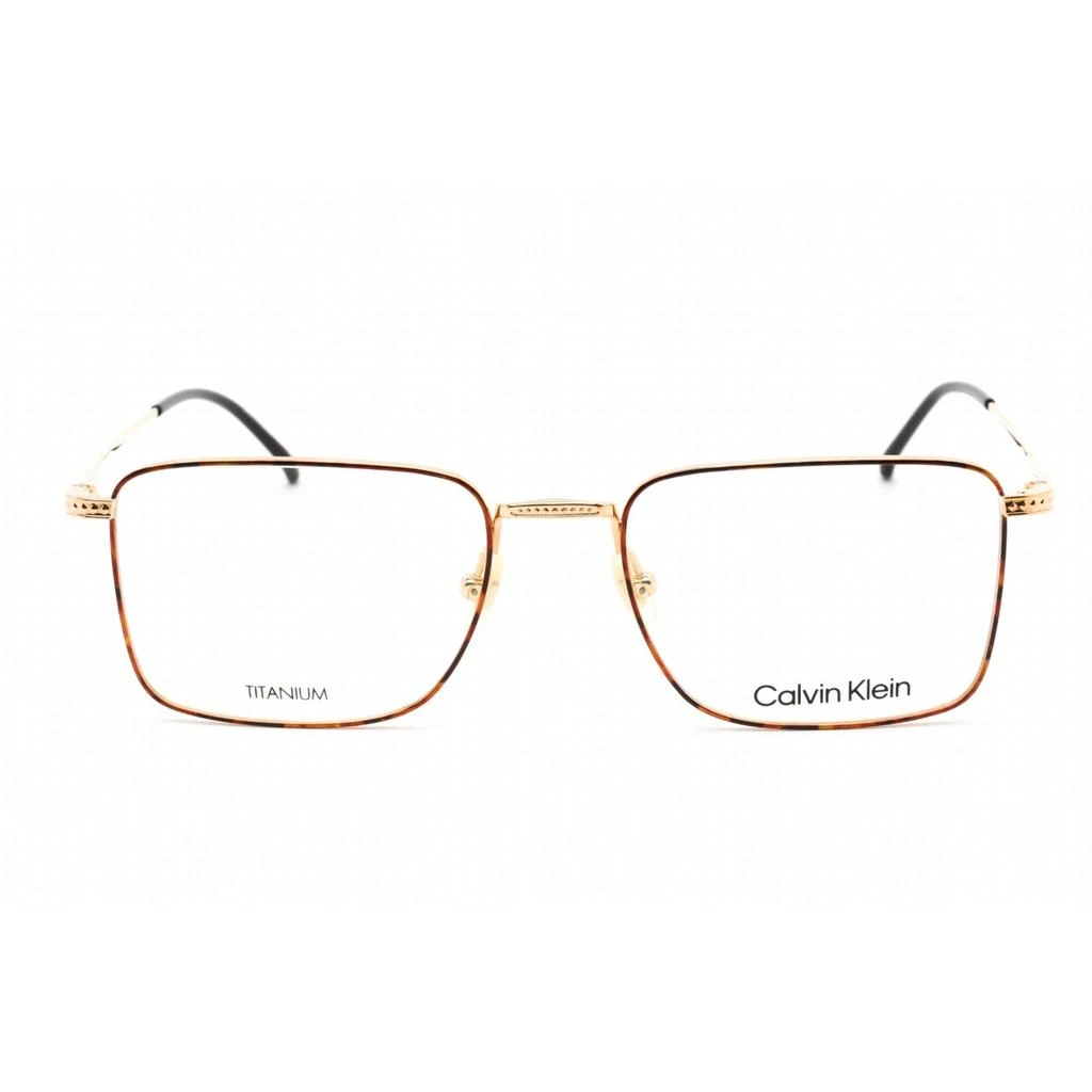 商品Calvin Klein|Calvin Klein Men's Eyeglasses - Havana/Gold Titanium Rectangular Frame | CK22109T 213,价格¥261,第2张图片详细描述