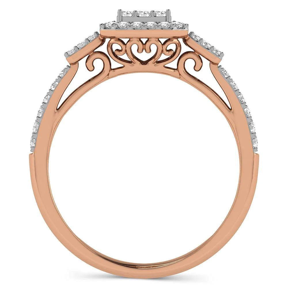 商品Macy's|Diamond Baguette Halo Bridal Set (3/4 ct. t.w.) in 14k Rose Gold,价格¥23919,第4张图片详细描述