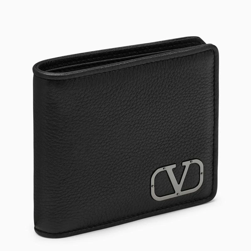 商品Valentino|Black grained leather Vlogo bifold wallet,价格¥3045,第1张图片