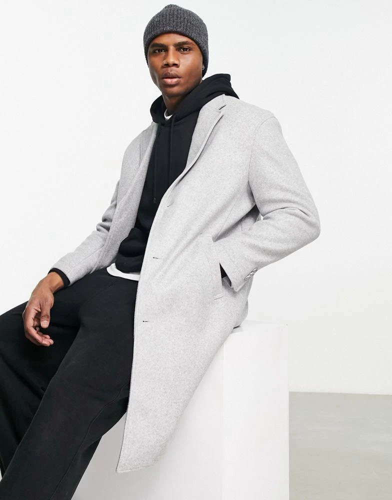 商品Bershka|Bershka overcoat in grey,价格¥456,第3张图片详细描述