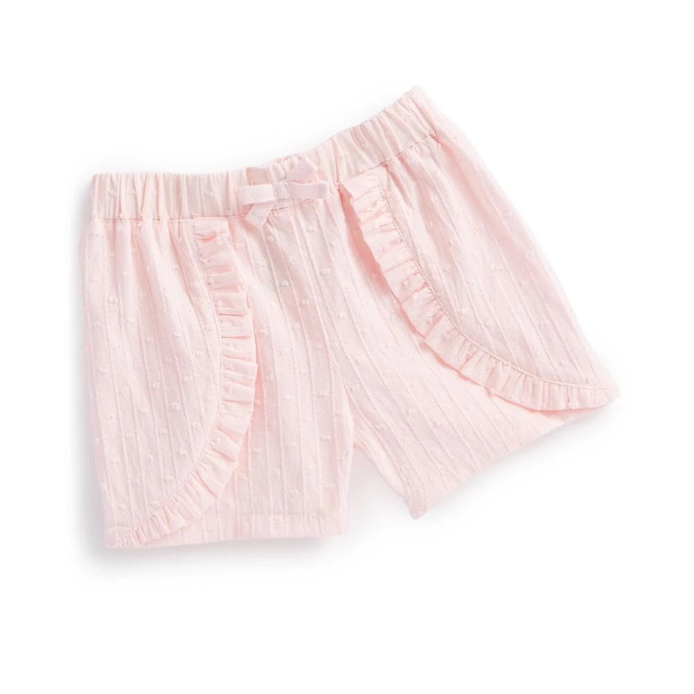 商品First Impressions|Baby Girls Swiss Dot Woven Cotton Ruffled Shorts, Created for Macy's,价格¥74,第1张图片