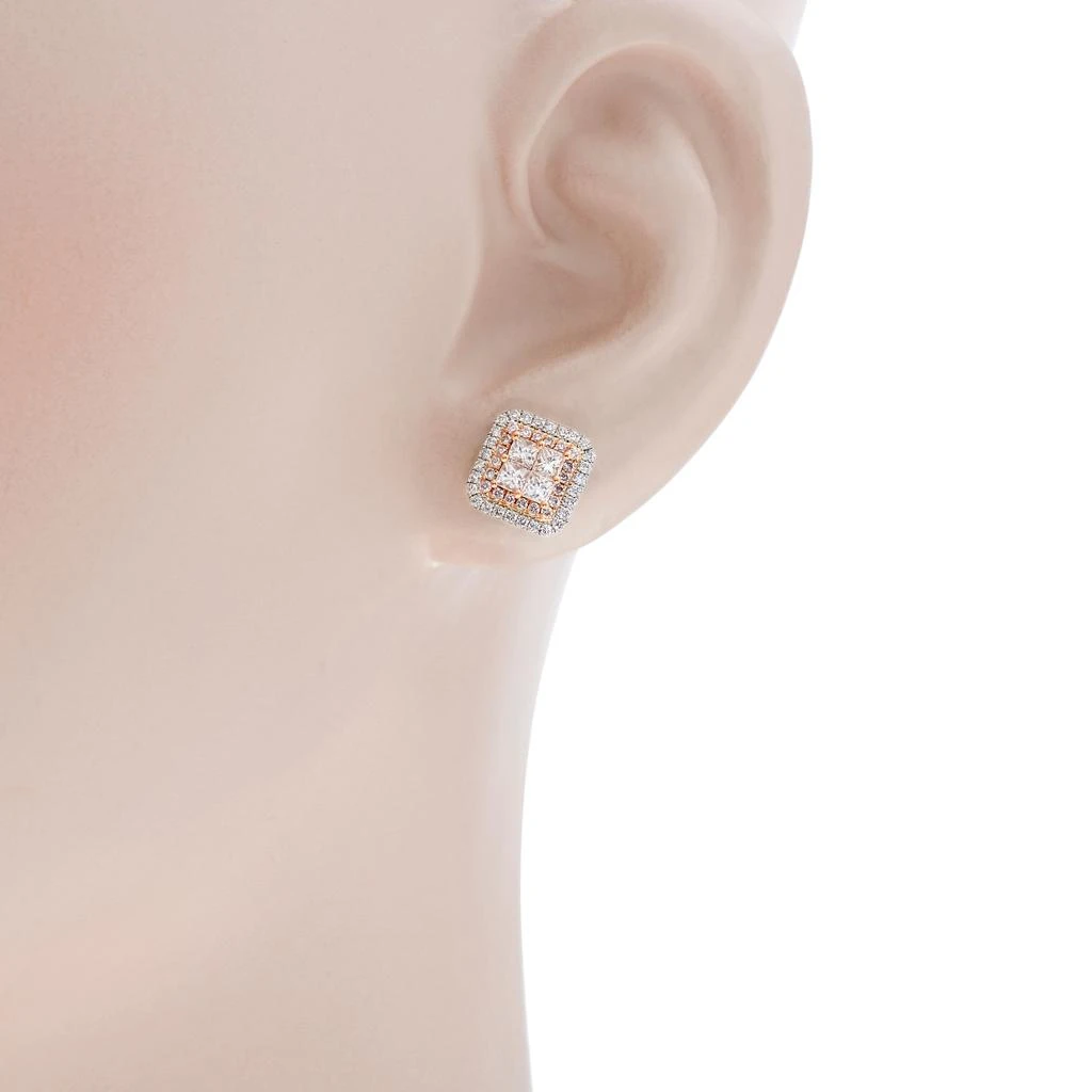 商品Gregg Ruth|Gregg Ruth 14K White and Rose Gold, White Diamond 0.81ct. tw. and Fancy Pink Diamond Stud Earrings 50112,价格¥32103,第2张图片详细描述