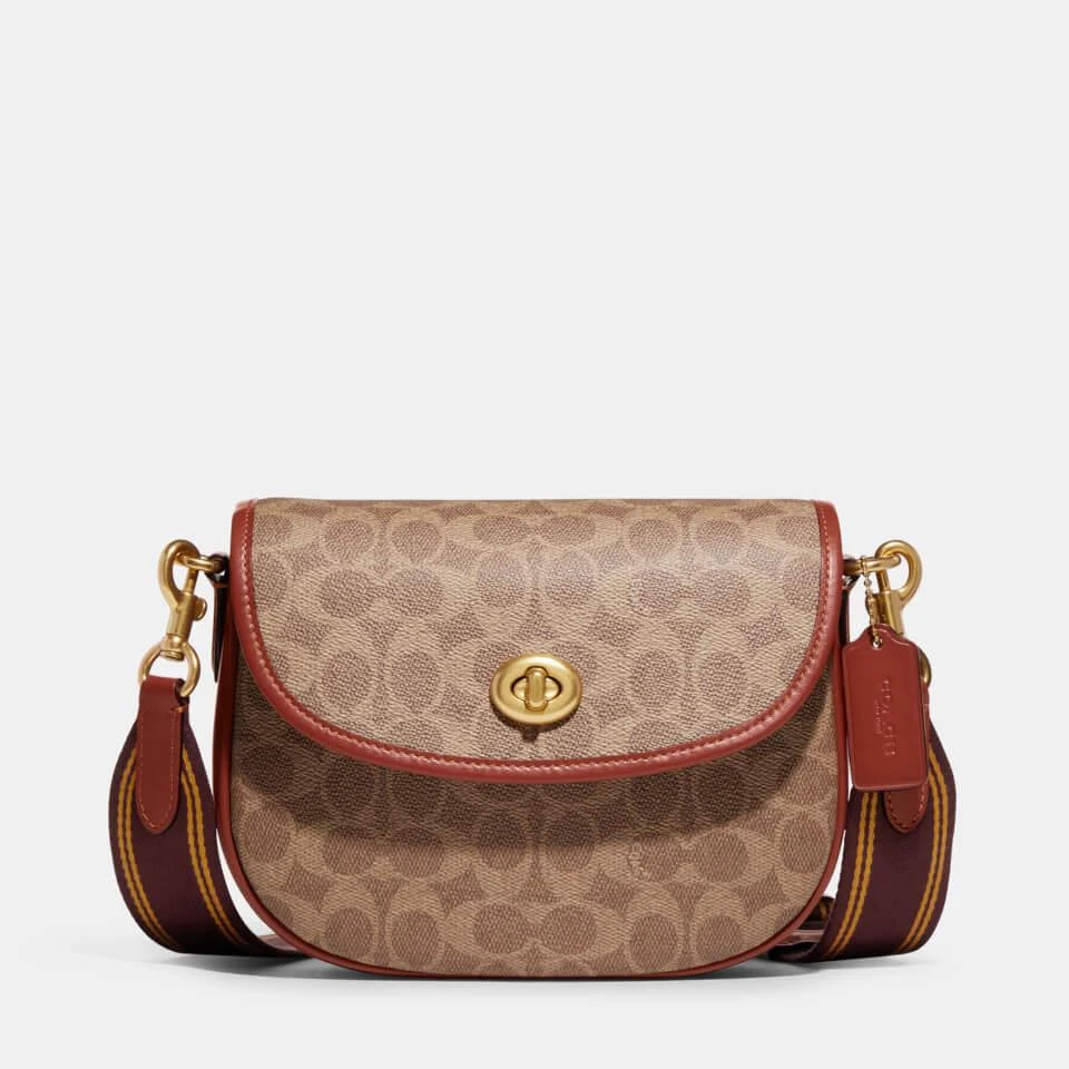 商品Coach|Coach Women's Coated Canvas Signature Willow Saddle Bag - Tan Rust,价格¥2599,第1张图片