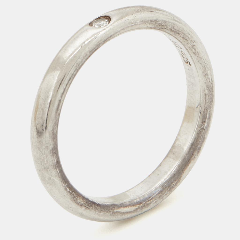 Tiffany & Co. Elsa Peretti Diamond Sterling Silver Band Ring Size 49商品第1张图片规格展示
