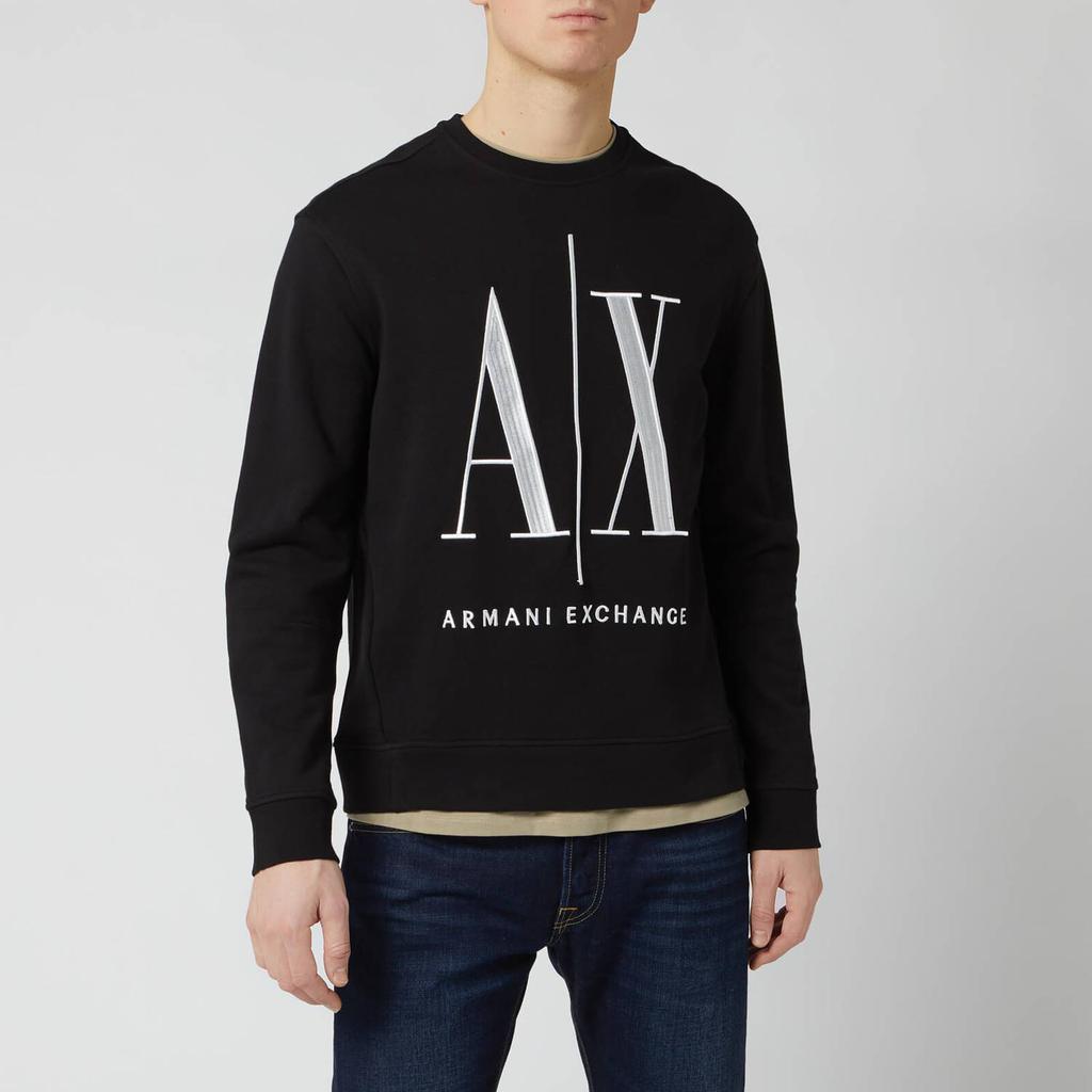 商品Armani Exchange|Armani Exchange Men's Big Ax Crewneck Sweatshirt - Black,价格¥854,第1张图片