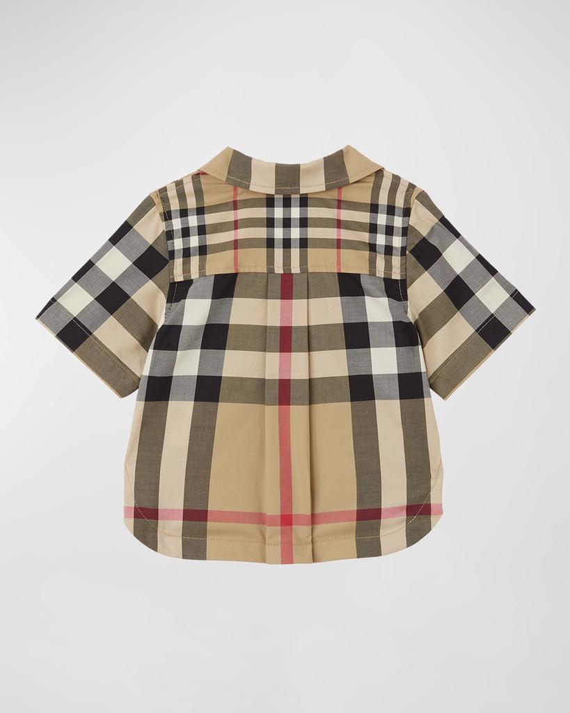 商品Burberry|Girl's Agatha Check-Print Shirt, Size 6M-2,价格¥1994,第4张图片详细描述
