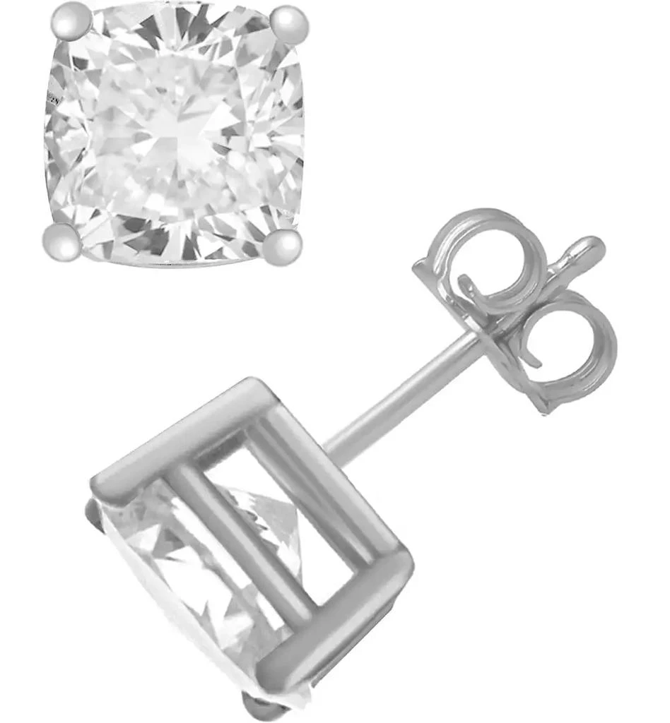 商品Essentials|Cubic Zirconia Cushion Stud Earrings in Silver and Gold Plate,价格¥93,第1张图片