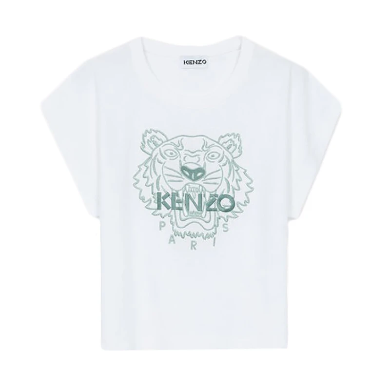 商品Kenzo|【现货】高田贤三 女士白色虎头棉质T恤（5色可选）,价格¥707,第1张图片