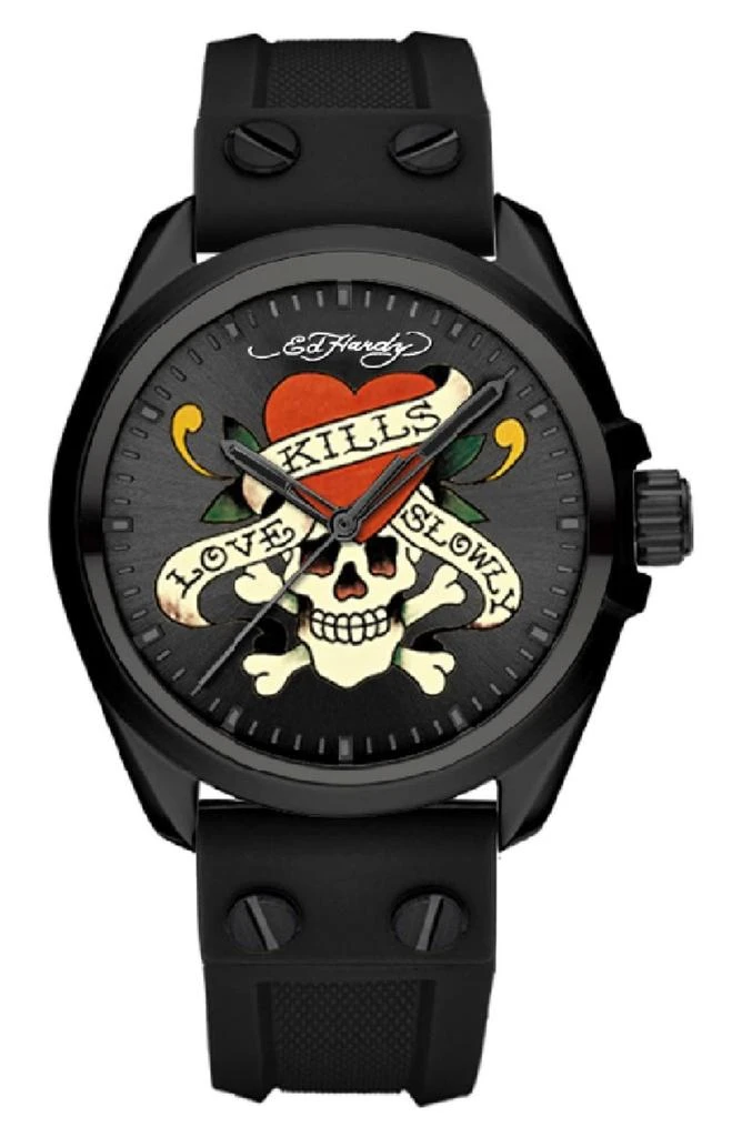 商品I TOUCH|x Ed Hardy Singles Silicone Strap Watch, 38mm,价格¥208,第1张图片