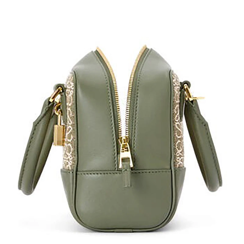 商品Loewe|【预售3-7天】LOEWE/罗意威 22新款Amazona 16系列 女士绿色/鳄梨绿徽标提花帆布配皮饰金锁单肩手提包A039N21X03-4364,价格¥15324,第5张图片详细描述