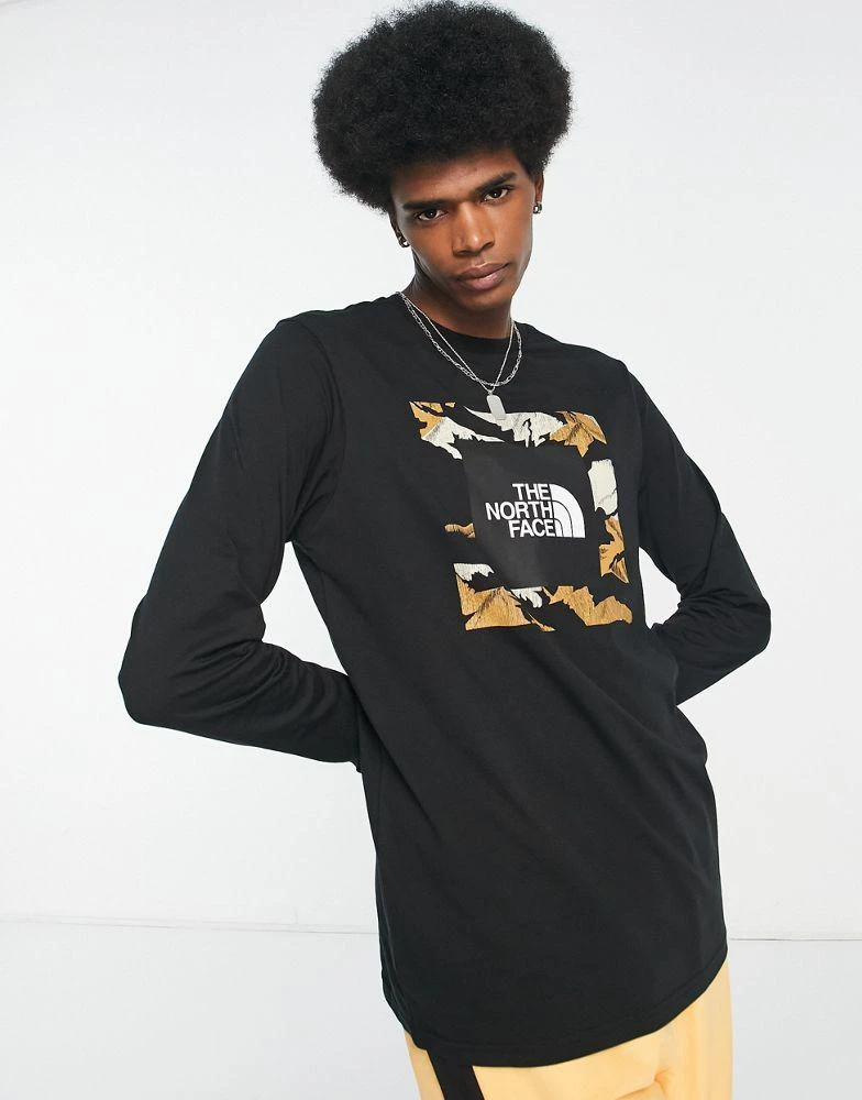 商品The North Face|The North Face Coordinates long sleeve chest print t-shirt in black,价格¥258,第1张图片