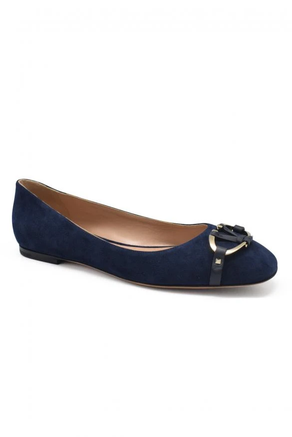 商品Valentino|Luxury shoes for women valentino blue suede ballerina,价格¥3049,第3张图片详细描述