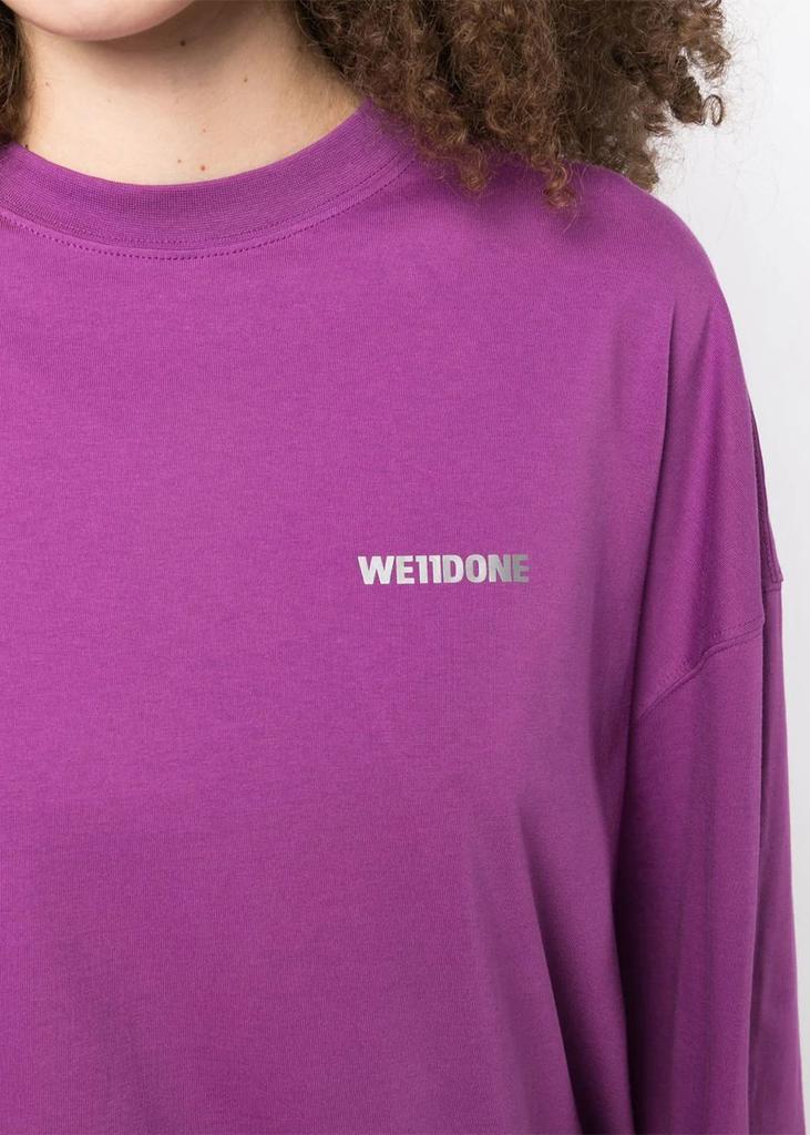 We11done Purple Logo-Print Crew-Neck T-shirt商品第5张图片规格展示