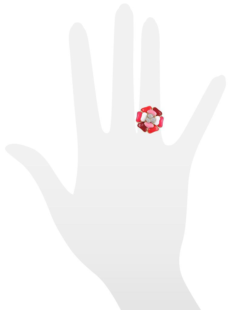 商品Rosato 洛萨朵|Tearose - 镶钻18K金粉色花朵戒指,价格¥5276,第5张图片详细描述