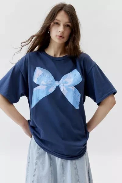 商品Urban Outfitters|Distressed Bow T-Shirt Dress,价格¥299,第1张图片