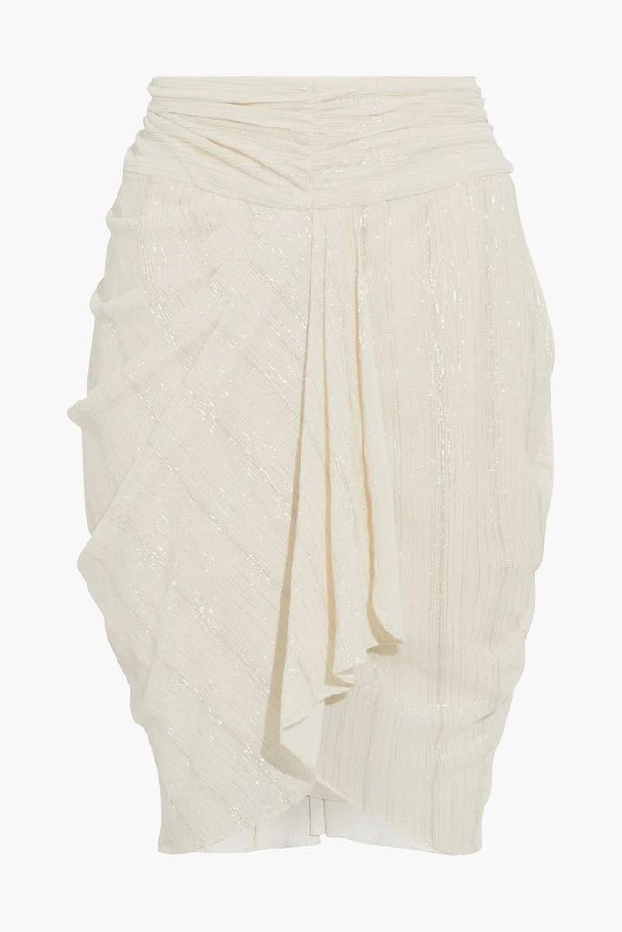 IRO Nistal draped ruched metallic crepon mini skirt 3