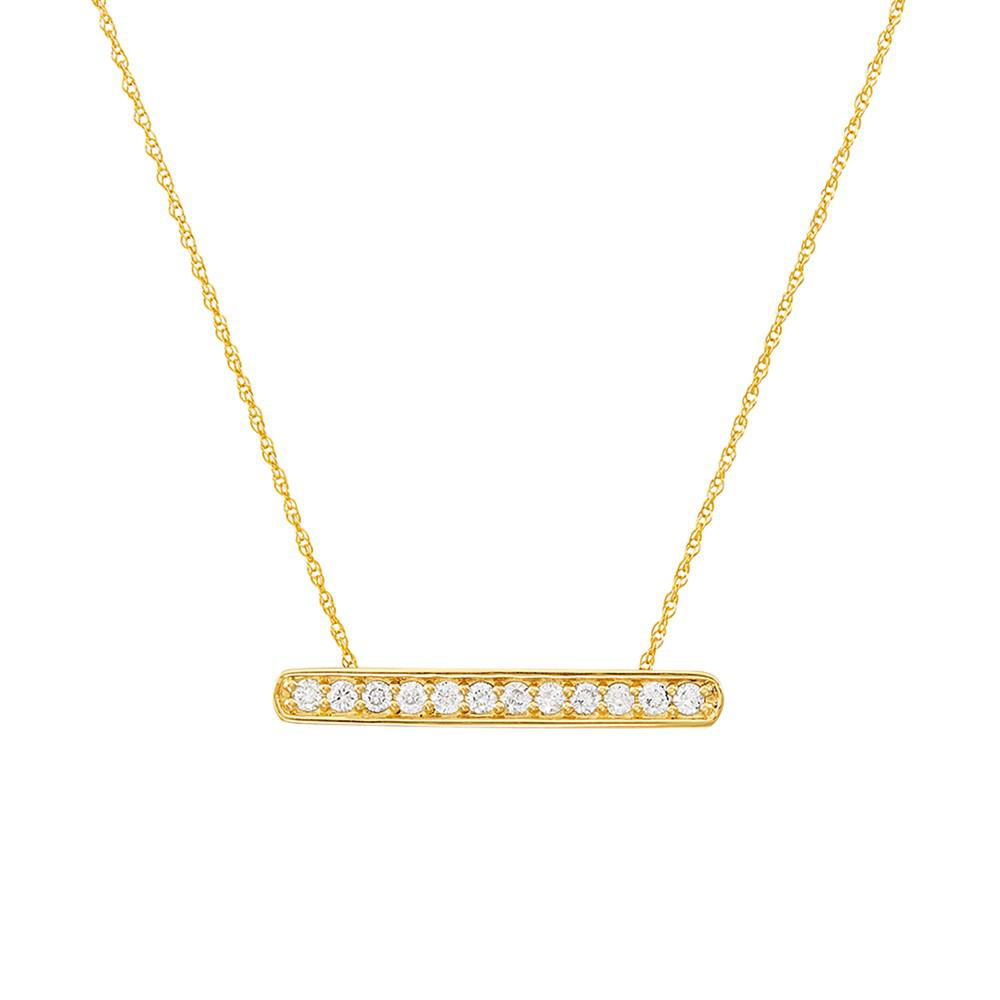 241 WEAR IT BOTH WAYS Diamond Bar Pendant Necklace (1/3 ct. t.w.) in 14k White or Yellow Gold商品第1张图片规格展示