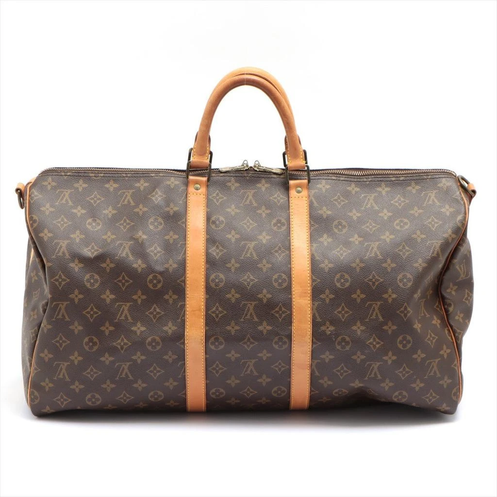 商品[二手商品] Louis Vuitton|Louis Vuitton Brown Monogram Canvas Leather Keepall 55 cm Bandouliere Duffle Bag Luggage,价格¥13458,第3张图片详细描述