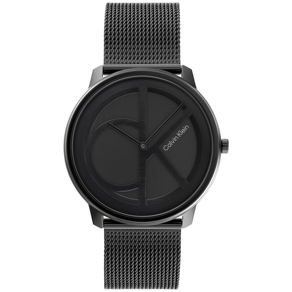 Black Stainless Steel Mesh Bracelet Watch 40mm商品第1张图片规格展示