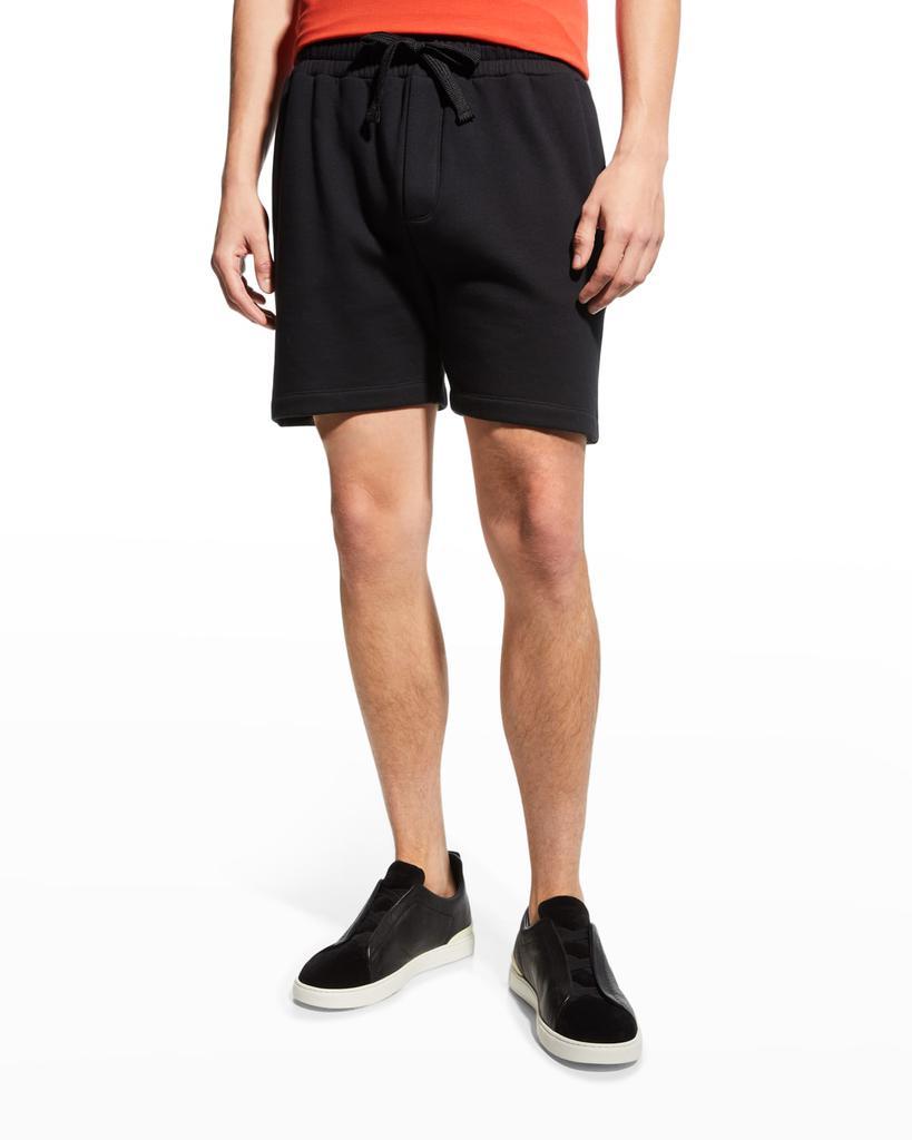 商品Zegna|Men's Solid Cotton Shorts,价格¥1698,第1张图片