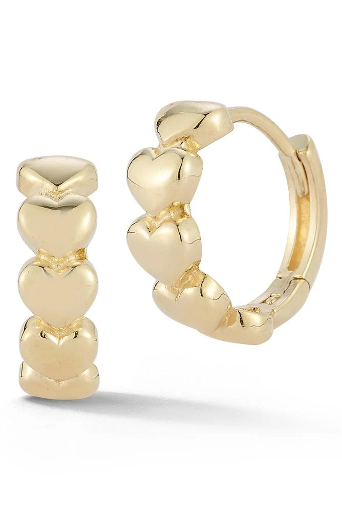 商品Ember Fine Jewelry|14K Yellow Gold Heart Huggie Hoop Earrings,价格¥3446,第1张图片