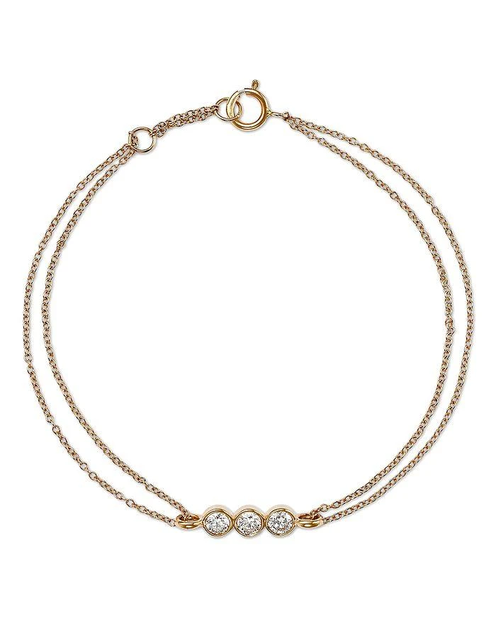 商品Moon & Meadow|14K Yellow Gold Lab Grown Diamond Trio Bezel Chain Bracelet,价格¥4868,第1张图片详细描述