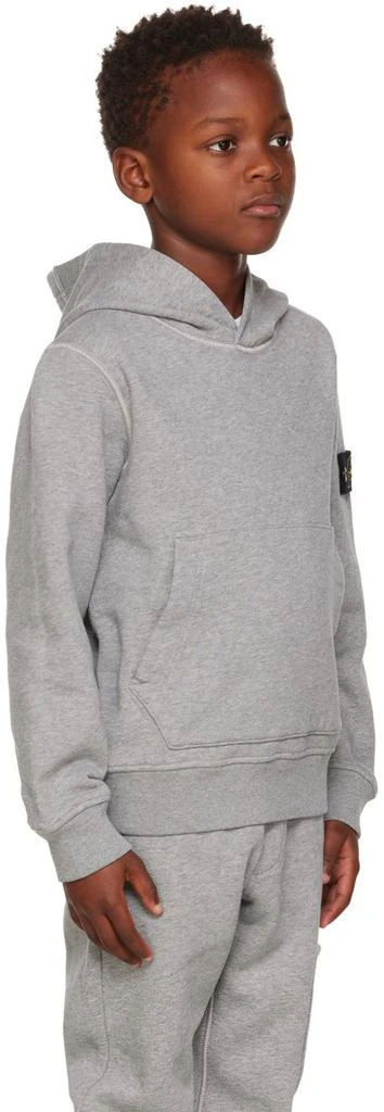 商品Stone Island Junior|Kids Gray Garment-Dyed Hoodie,价格¥505,第2张图片详细描述