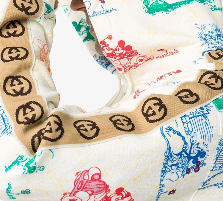 商品[国内直发] Gucci|古驰 x Disney/迪士尼 联名款 Mickey Mouse Printed  Hoodie 米老鼠印花连帽卫衣 男款 白色,价格¥5298,第6张图片详细描述