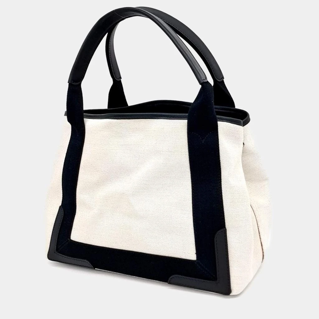 商品[二手商品] Balenciaga|Balenciaga Beige Black Fabric Cabas Tote Bag,价格¥5506,第2张图片详细描述