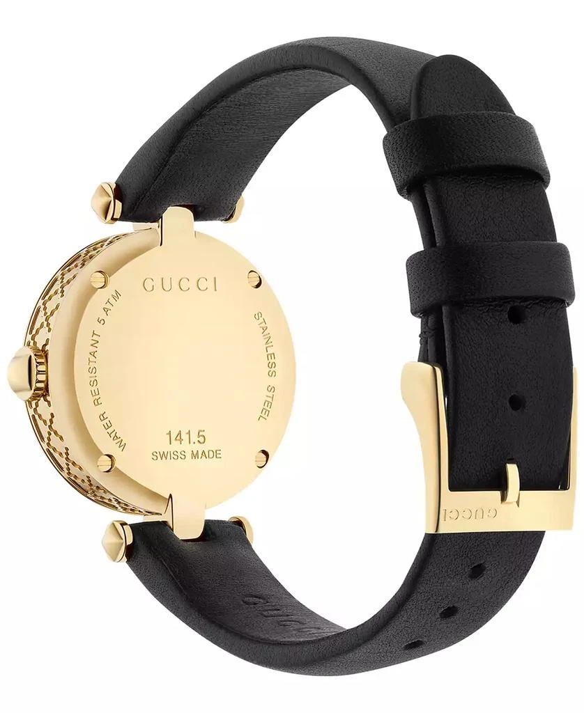 商品Gucci|Women's Swiss Diamantissima Black Leather Strap Watch 27mm,价格¥11813,第3张图片详细描述