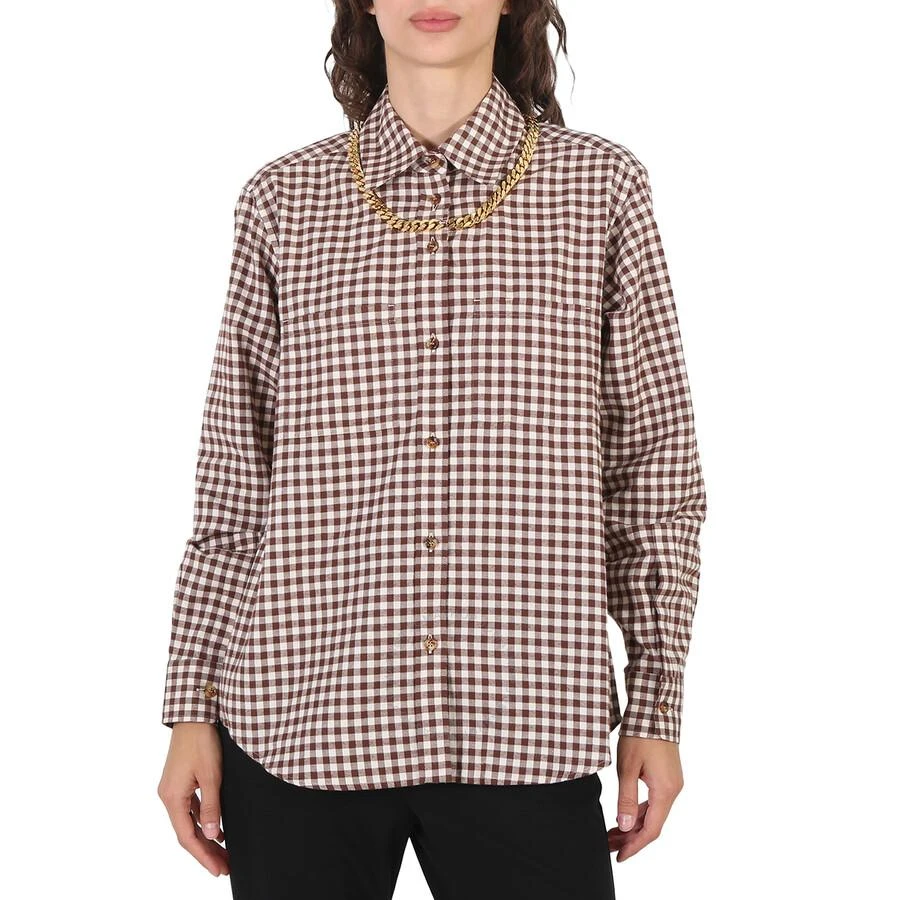 商品Burberry|Gingham Cotton Check Chain Detail Shirt,价格¥969,第1张图片