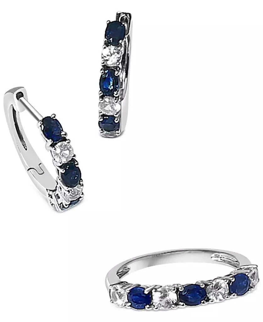 商品Effy|EFFY® Blue & White Sapphire (1-1/10 ct. t.w.) Band in 14k White Gold. (Also available in Emerald and Ruby),价格¥3665,第5张图片详细描述