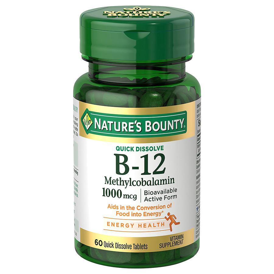 商品Nature's Bounty|Vitamin B-12 Methylcobalamin Tablets, 1000 mcg,价格¥78,第1张图片