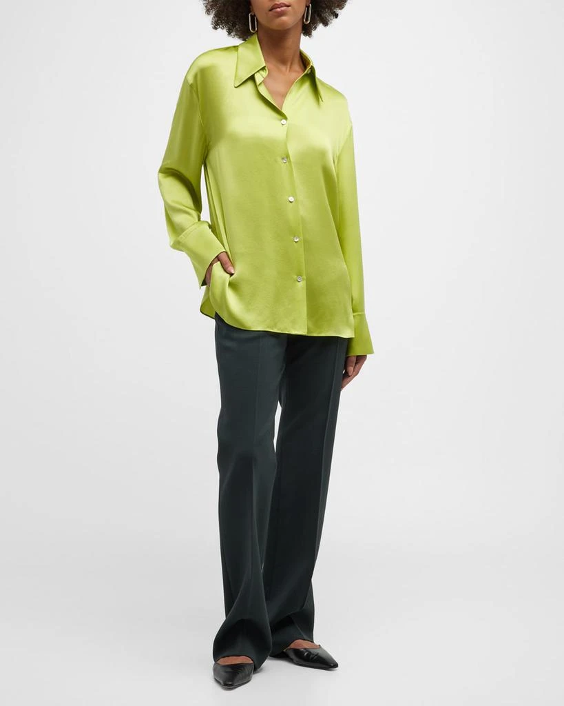 商品Vince|Ruched-Back Collared Silk Blouse,价格¥2795,第4张图片详细描述