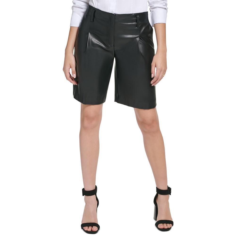 商品Calvin Klein|Women's X-Fit Faux Leather Shorts,价格¥659,第1张图片