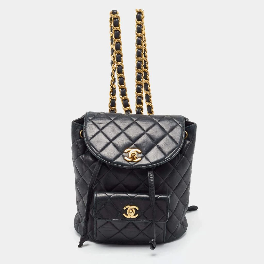 商品[二手商品] Chanel|Chanel Black Quilted Leather Vintage Duma Backpack,价格¥36398,第1张图片