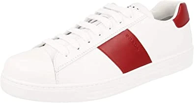 商品Prada|PRADA 男士白色皮革休闲运动鞋 4E3198-OQ6-F0009,价格¥3069,第1张图片