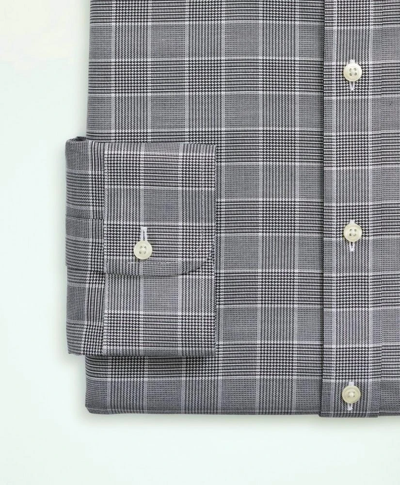 商品Brooks Brothers|Stretch Regent Regular-Fit Dress Shirt, Non-Iron Herringbone Glen Plaid Ainsley Collar,价格¥408,第4张图片详细描述