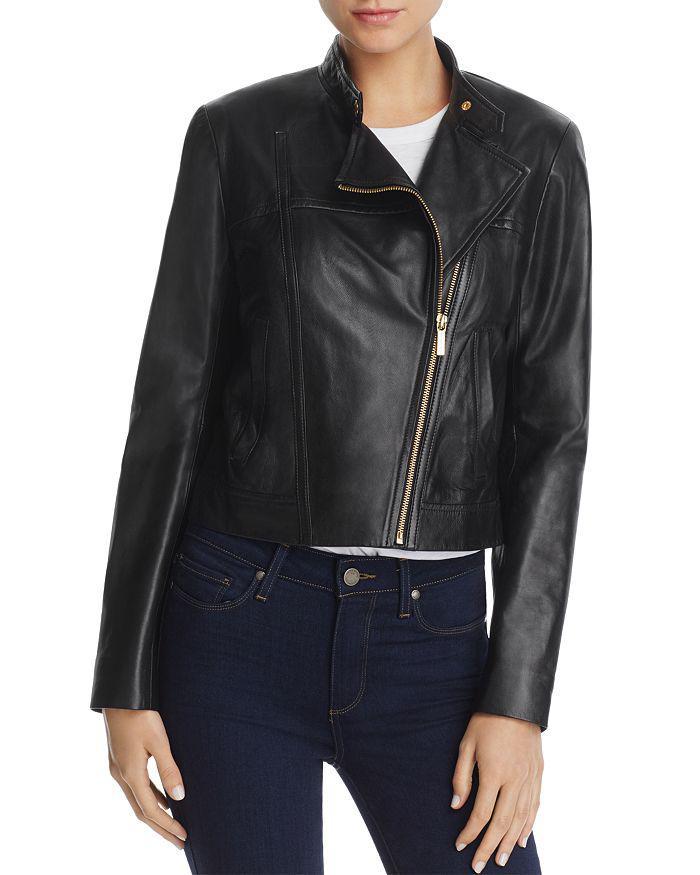 商品Michael Kors|Leather Moto Jacket,价格¥1863,第3张图片详细描述