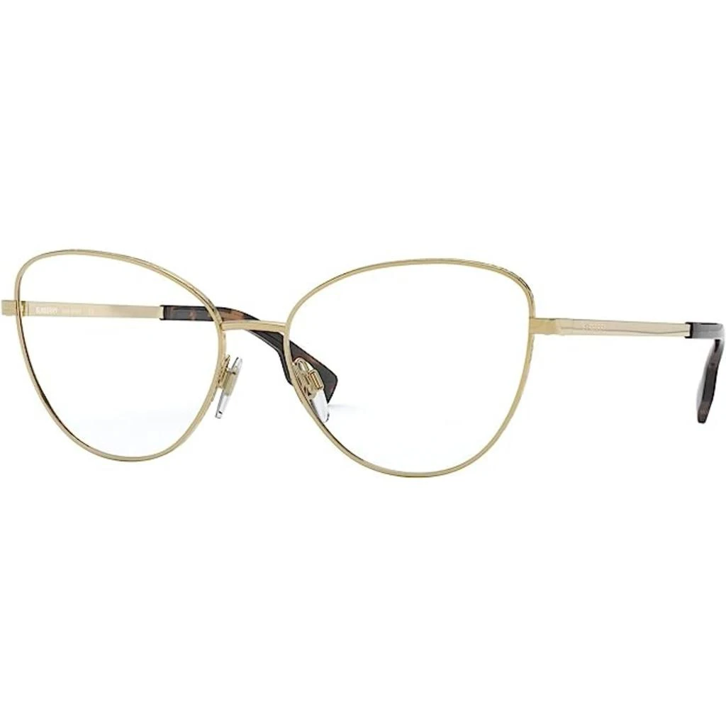 商品Burberry|Burberry Women's Eyeglasses - Gold Cat Eye Frame Demo Lens | BURBERRY 0BE1341 1017,价格¥577,第1张图片