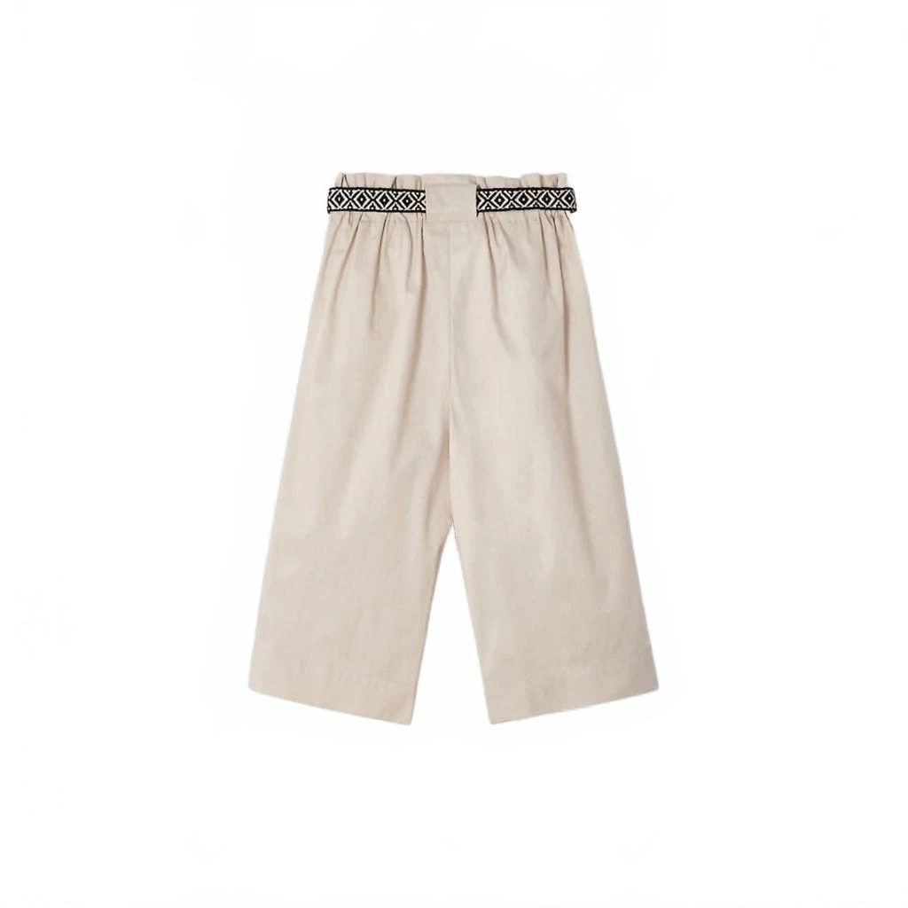 商品Mayoral|Cropped Pants & Belt Set In Almond,价格¥384,第2张图片详细描述