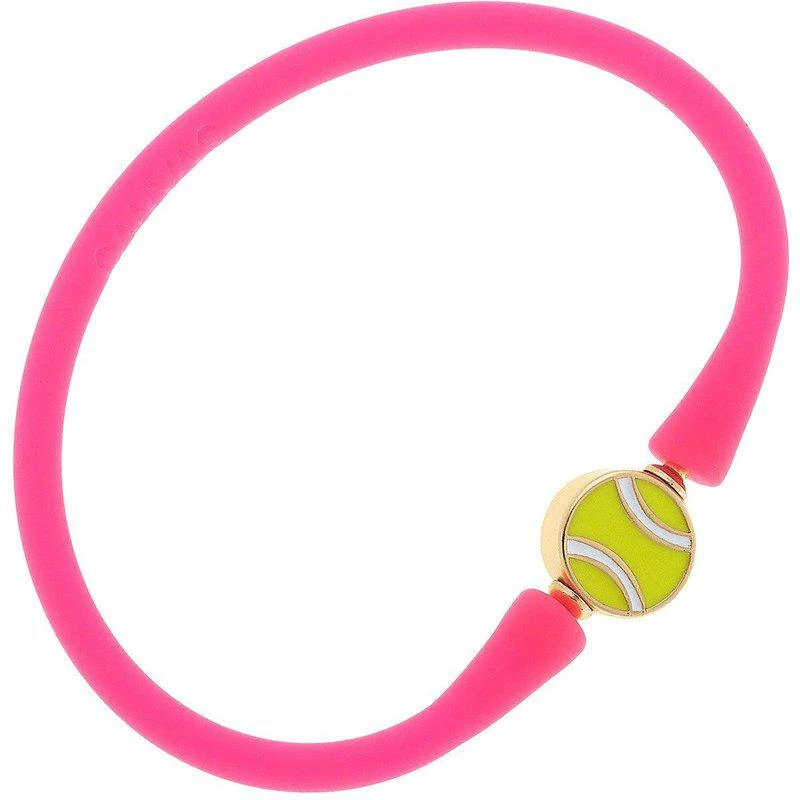 商品Canvas Style|Bali Tennis Ball Bead Silicone Bracelet In Neon Pink,价格¥212,第1张图片