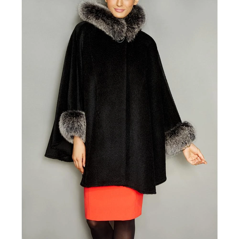 商品The Fur Vault|Fox-Trim Wool-Alpaca-Blend Hooded Cape,价格¥9380,第1张图片